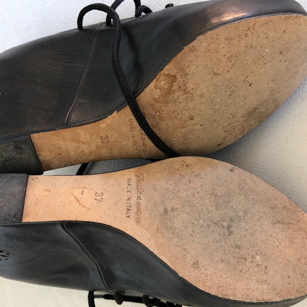 henry cuir flower leather wedges - Picture 8 of 8